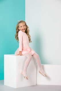 Nela children's tights , white polka dots