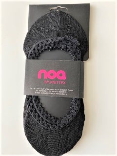 Open-top socks with Lace 2-Pack, black