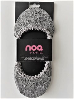 Open-top socks with Lace 2-Pack, grey